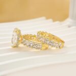 S925 5.0Ct Luxe Radiant Cut Half Engagement Ring Travel Ring With Radiant Cut Half Wedding Band - Image 8