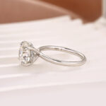 S925 Moissanite 3.0Ct Round Cut Engagement Ring Travel Ring In Sterling Silver - Image 4