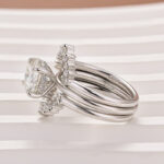 S925 Moissanite 2.0Ct Solitaire Round Cut White Gold Wedding Ring Set - Image 4