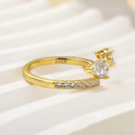 S925 Maxine Classic Pear Cut Open Wedding Band In Sterling Silver - Image 10