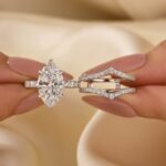 S925 Enhancer Wedding Band With 4.5Ct Marquise Cut Engagement Ring Wedding Ring Set
