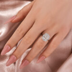 S925 Maxine Moissanite Vintage 3.0 Carat Halo Radiant Cut Engagement Ring In Sterling Silver - Image 10