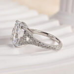 S925 Outstanding Split Shank Cushion Cut Engagement Ring - Image 4