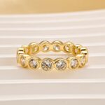 S925 Elegant Round Cut Yellow Gold/white Gold Full Eternity Wedding Band Wedding Band - Image 6