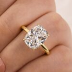 S925 5.5Ct Cushion Cut Hidden Halo Engagement Ring Travel Ring