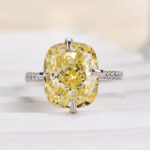 S925 Yellow Sapphire 6.0 Carat Cushion Cut Elegant Engagement Ring - Image 6