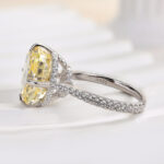 S925 Yellow Sapphire 6.0 Carat Cushion Cut Elegant Engagement Ring - Image 7