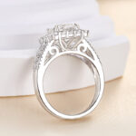Noble Halo 2.5Ct Cushion Cut Engagement Ring In Sterling Silver - Image 5