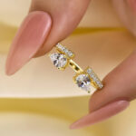 S925 Maxine Classic Pear Cut Open Wedding Band In Sterling Silver
