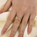 S925 Maxine Classic Pear Cut Open Wedding Band In Sterling Silver - Image 4
