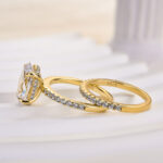 S925 4.0Ct Classic Created White Sapphire Oval Cut Wedding Ring Set - Image 8