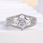 S925 Exquisite Vintage Square Princess Cut Engagement Ring for Women - Image 5