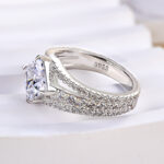 S925 Exquisite Vintage Square Princess Cut Engagement Ring for Women - Image 6