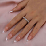 S925 Maxine Chic Emerald Cut & Oval Cut Eternity Wedding Band for Women - Image 2