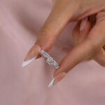 S925 Maxine Chic Emerald Cut & Oval Cut Eternity Wedding Band for Women - Image 3