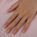 S925 Maxine Exclusive V-shaped Design Half Eternity Wedding Band - Image 3