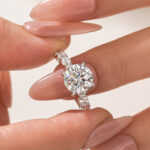 S925 Moissanite 3.0Ct Round White Gold Engagement Ring