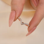 S925 Maxine Enchanting V-shaped Design Full Wedding Band - Image 5