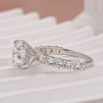 S925 Moissanite 3.0Ct Round White Gold Engagement Ring - Image 5