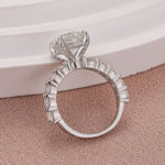 S925 Moissanite 3.0Ct Round White Gold Engagement Ring - Image 6