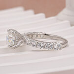 S925 Moissanite 2.0Ct Round White Gold Engagement Ring - Image 5