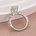 S925 Moissanite 2.0Ct Round White Gold Engagement Ring - Image 6