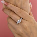 S925 Excellent Cushion Cut Wedding Ring Set For Women In Sterling Silver - Image 2
