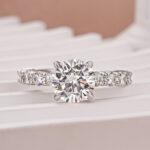 S925 Moissanite 2.0Ct Round White Gold Engagement Ring - Image 4