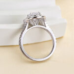 S925 Luxury Split Shank Double Halo Oval Cut Engagement Ring In Sterling Silver - Image 5