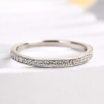 S925 Exclusive Channel Set Curved Half Wedding Band In Sterling Silver - Image 3