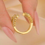 S925 Vintage Vine Yellow Gold Jacket Wedding Band In Sterling Silver - Image 3