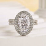 S925 Unique Oval Cut Insert Wedding Ring Set In Sterling Silver - Image 3