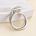 S925 Unique Oval Cut Insert Wedding Ring Set In Sterling Silver - Image 5