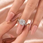 S925 Moissanite 2.0 Ct Halo Round Cut Twist White Gold Engagement Ring - Image 2