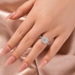 S925 Moissanite 2.0 Ct Halo Round Cut Twist White Gold Engagement Ring - Image 4