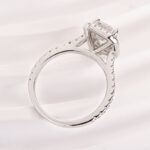 S925 Maxine Attractive Halo Emerald Cut Engagement Ring - Image 7
