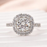 S925 Maxine Classic Moissanite 2.0 Carat Halo Round Cut Promise Ring - Image 6