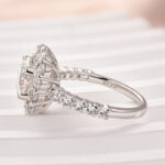 S925 Maxine Classic Moissanite 2.0 Carat Halo Round Cut Promise Ring - Image 7