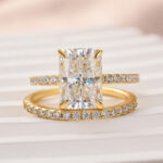 S925 Maxine Moissanite 3.5CT Radiant Cut Wedding Ring Set In Sterling Silver - Image 6
