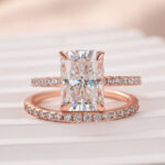 S925 Maxine Moissanite 3.5CT Radiant Cut Wedding Ring Set In Sterling Silver - Image 9