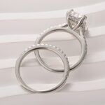 S925 Moissanite 4.5 Ct Radiant Cut White Gold Wedding Ring For Women - Image 5