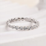 S925 Maxine Classic Full Round Cut Wedding Band - Image 3