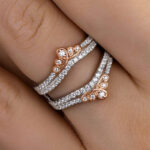 S925 Unique Two-tone Round Cut Jacket Wedding Band - Image 2