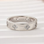 S925 Maxine Noble Moissanite Wide Wedding Band With Flower Design For Women - Image 9