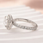 S925 Maxine Moissanite 2.0 Ct Halo Round Cut White Gold Promise Ring - Image 6
