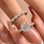 Moissanite 4.0Ct Oval Cut/4.0 Ct Round Cut/3.5Ct Radiant Cut Engagement Ring With Round Cut Wedding Band Wedding Ring Set