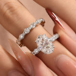 Moissanite 4.0Ct Oval Cut/4.0 Ct Round Cut/3.5Ct Radiant Cut Engagement Ring With Round Cut Wedding Band Wedding Ring Set - Image 2