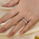 S925 Marquise Cut Half Wedding Band In Sterling Silver - Image 2