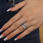 S925 Special Round Cut Jacket Wedding Band For Women In Sterling Silver - Image 2