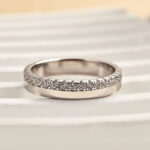 S925 Fashion Yellow Gold Round Cut Wedding Band In Sterling Silver - Image 8